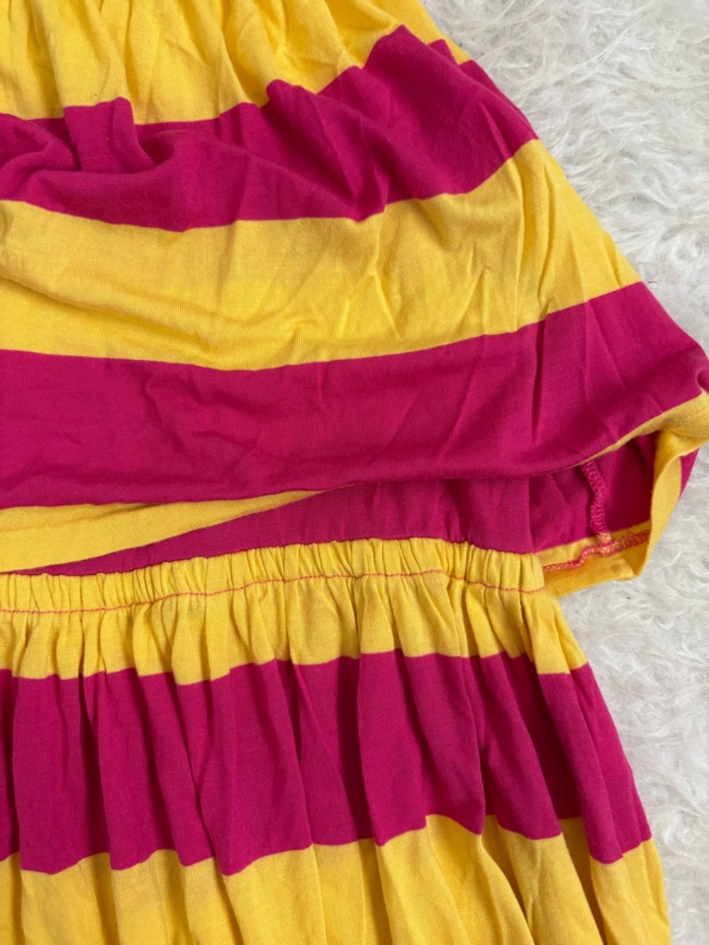Ralph Lauren Girls Preppy Bold Yellow & Magenta Striped Sundress - Picture 6 of 6